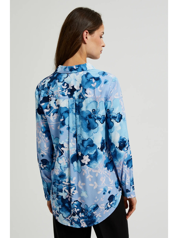 Moodo Tmavo modrá dámska košeľa