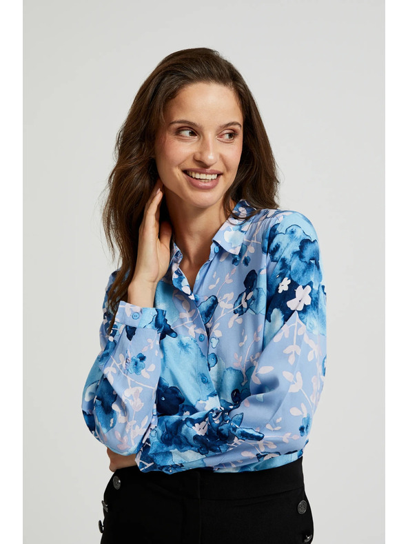 Moodo Tmavo modrá dámska košeľa