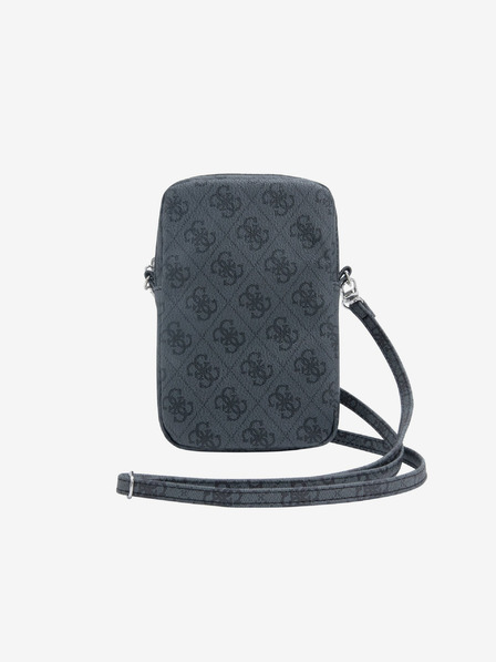 Guess Guess PU 4G Triangle Logo Obal na Telefón so Zipsom Black