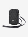Guess Guess PU 4G Triangle Logo Obal na Telefón so Zipsom Black