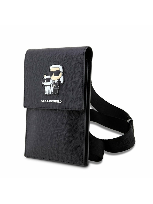 Karl Lagerfeld Karl Lagerfeld Saffiano Metal Logo NFT Obal na Telefón Black