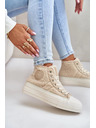 BIG STAR SHOES Zateplené dámske tenisky s kožúškom typu Baránok Big Star Béžové