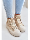BIG STAR SHOES Zateplené dámske tenisky s kožúškom typu Baránok Big Star Béžové