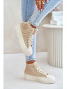 BIG STAR SHOES Zateplené dámske tenisky s kožúškom typu Baránok Big Star Béžové
