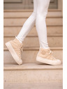 BIG STAR SHOES Zateplené dámske tenisky s kožúškom typu Baránok Big Star Béžové
