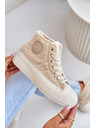 BIG STAR SHOES Zateplené dámske tenisky s kožúškom typu Baránok Big Star Béžové