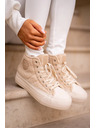 BIG STAR SHOES Zateplené dámske tenisky s kožúškom typu Baránok Big Star Béžové
