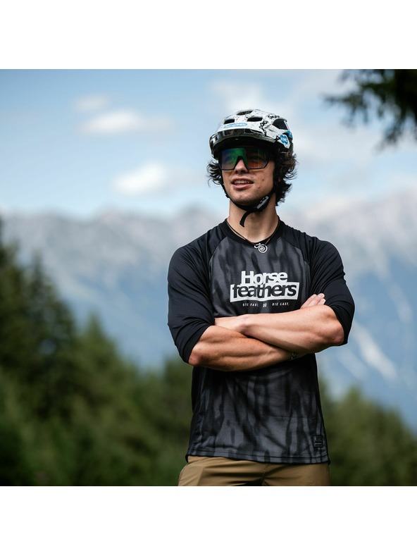 Horsefeathers Cyklistický dres Spike 3/4 - poltopánka/čierna HORSEFEATHERS