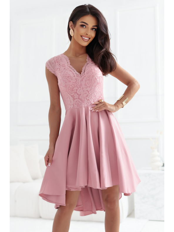 numoco Svetlo ružové šaty s čipkou