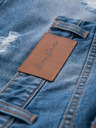 Ombre Clothing Pánske džínsové kraťasy s dierami a trhlinami - modré