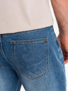 Ombre Clothing Pánske džínsové kraťasy s dierami a trhlinami - modré