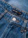 Ombre Clothing Pánske džínsové kraťasy s dierami a trhlinami - modré