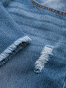 Ombre Clothing Pánske džínsové kraťasy s dierami a trhlinami - modré