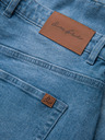 Ombre Clothing Pánske džínsové šortky s ohrnutým lemom - modré