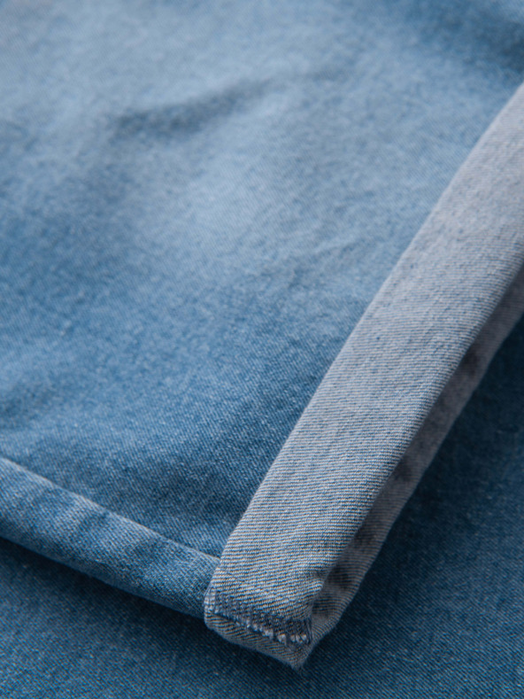 Ombre Clothing Pánske džínsové šortky s ohrnutým lemom - modré