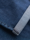 Ombre Clothing Pánske džínsové šortky s ohrnutým lemom - tmavo modré