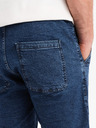 Ombre Clothing Pánske džínsové šortky s ohrnutým lemom - tmavo modré