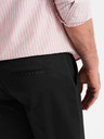 Ombre Clothing Pánske klasické chino šortky s ohrnutým lemom - čierne