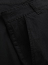 Ombre Clothing Pánske klasické chino šortky s ohrnutým lemom - čierne