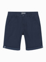 Ombre Clothing Pánske klasické chino šortky s ohrnutým lemom - tmavo modré
