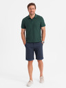 Ombre Clothing Pánske klasické chino šortky s ohrnutým lemom - tmavo modré