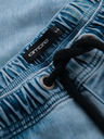 Ombre Clothing Pánske krátke džínsové šortky s ozdobným prešívaním - svetlomodré