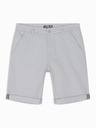 Ombre Clothing Pánske klasické chino šortky s ohrnutým lemom - sivé