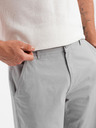 Ombre Clothing Pánske klasické chino šortky s ohrnutým lemom - sivé