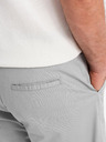 Ombre Clothing Pánske klasické chino šortky s ohrnutým lemom - sivé