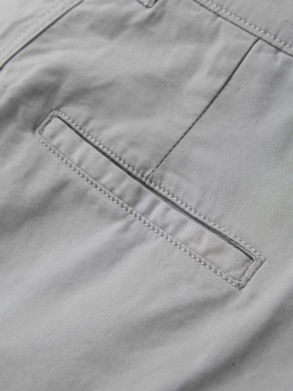 Ombre Clothing Pánske klasické chino šortky s ohrnutým lemom - sivé