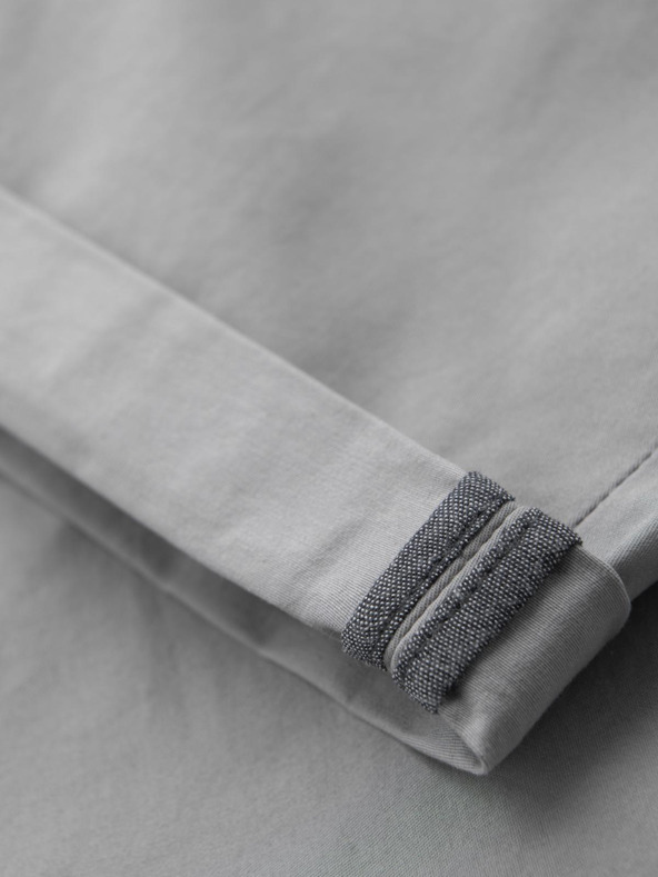 Ombre Clothing Pánske klasické chino šortky s ohrnutým lemom - sivé