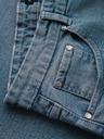 Ombre Clothing Pánske džínsové šortky s ohrnutým lemom - svetlomodré