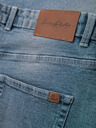 Ombre Clothing Pánske džínsové šortky s ohrnutým lemom - svetlomodré