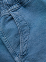 Ombre Clothing Pánske džínsové šortky s ohrnutým lemom - svetlomodré