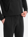 Ombre Clothing Pánska mikina s kapucňou + tepláky - čierna