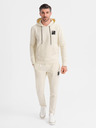 Ombre Clothing Pánska mikina s kapucňou + tepláky - krémová