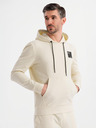 Ombre Clothing Pánska mikina s kapucňou + tepláky - krémová