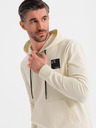 Ombre Clothing Pánska mikina s kapucňou + tepláky - krémová