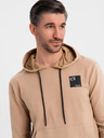 Ombre Clothing Pánska mikina s kapucňou + tepláky - hnedá