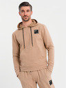 Ombre Clothing Pánska mikina s kapucňou + tepláky - hnedá