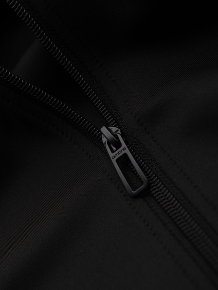 Ombre Clothing Pánska mikina na zips s kapucňou a lemovaním - čierna