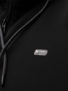 Ombre Clothing Pánska mikina na zips s kapucňou a lemovaním - čierna