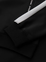 Ombre Clothing Pánska mikina na zips s kapucňou a lemovaním - čierna