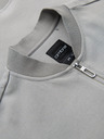 Ombre Clothing Pánska pletená bunda bomber - sivá