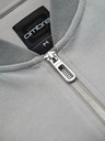 Ombre Clothing Pánska pletená bunda bomber - sivá