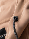 Ombre Clothing Pánska rozopínacia mikina s kapucňou a lemovaním - béžová