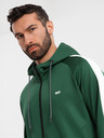 Ombre Clothing Pánska rozopínacia mikina s kapucňou a lemovaním - tmavo zelená