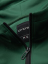 Ombre Clothing Pánska rozopínacia mikina s kapucňou a lemovaním - tmavo zelená