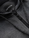 Ombre Clothing Pánska mäkko štruktúrovaná mikina s kapucňou - čierna