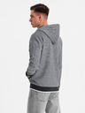 Ombre Clothing Pánska mäkko štruktúrovaná mikina s kapucňou - čierna